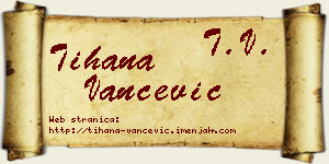Tihana Vančević vizit kartica